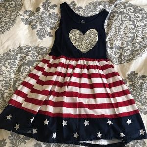 Red, white and blue dress for little girls.
